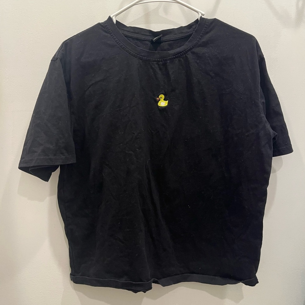 Black T-Shirt with Duck Logo